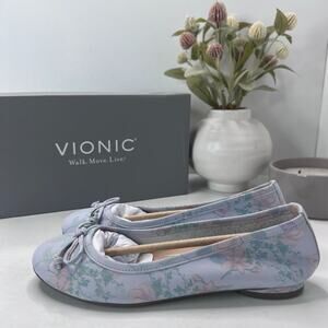 Vionic Callisto Ballet Shoes H7709L1400 Arctic Ice Botanic Women's 5M NWB